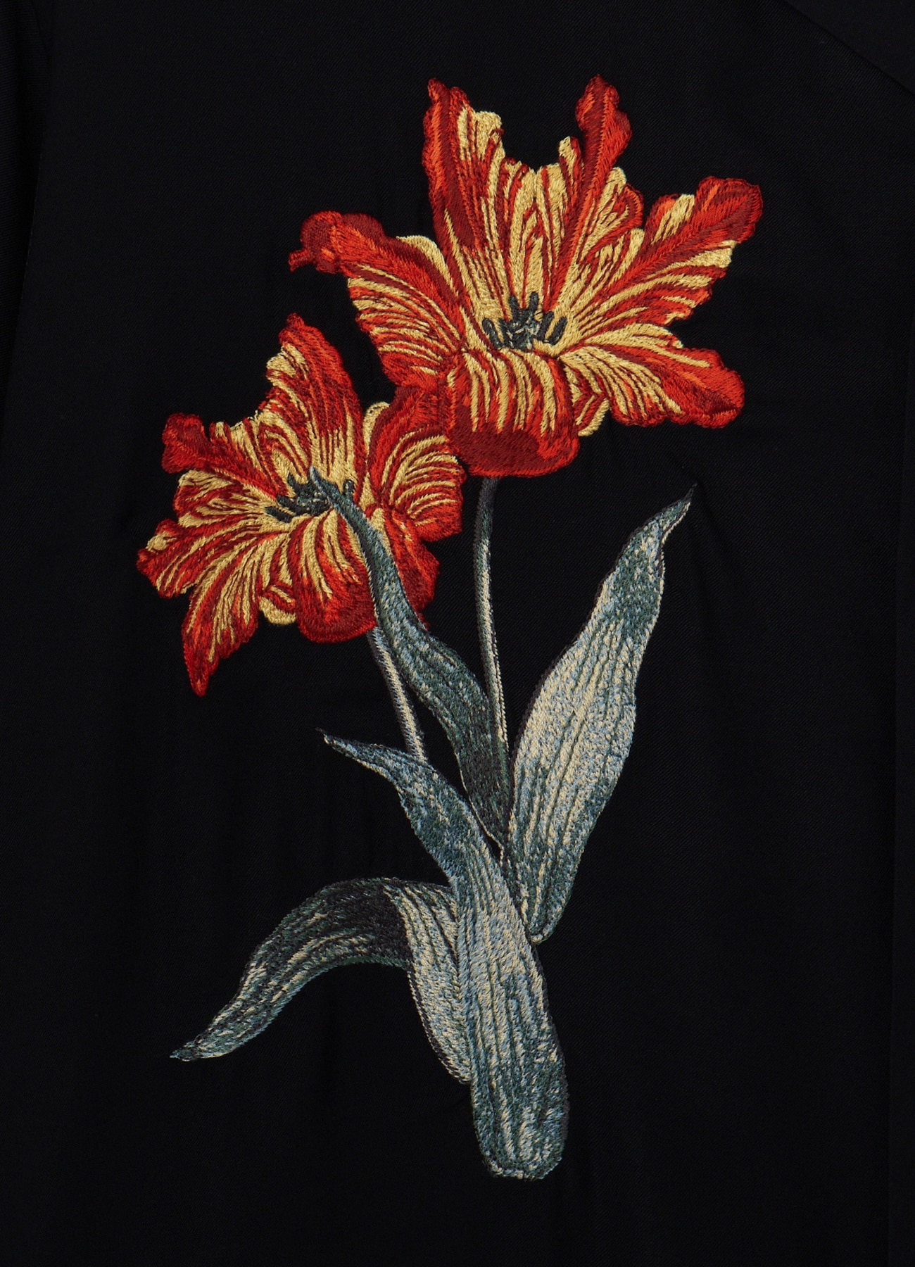 [17 June 12:00 JST release]Flower Embroidery Open Collar Short Sleeve Shirt_6