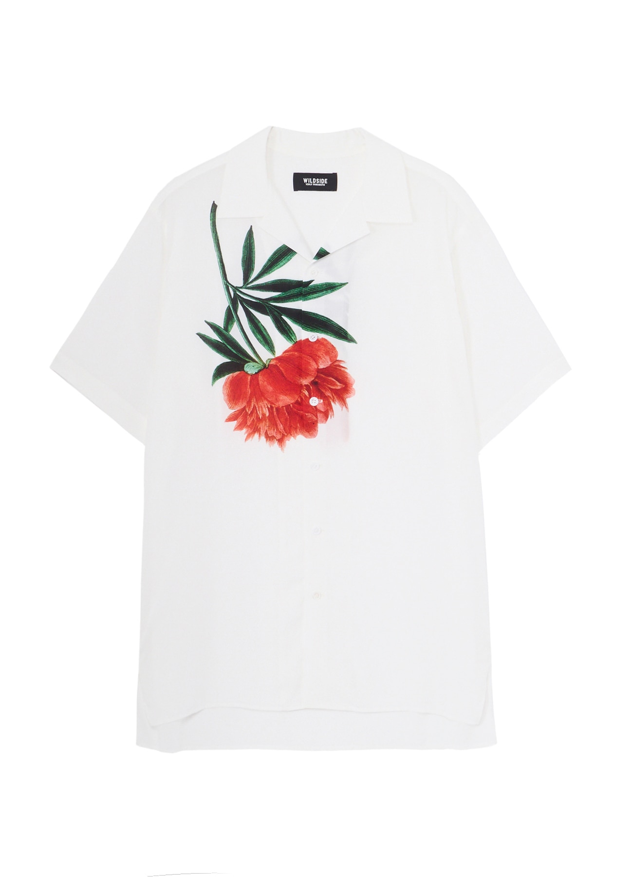 [8 July 12:00 JST release]Red Peony Print Open Collar Short Sleeve Shirt