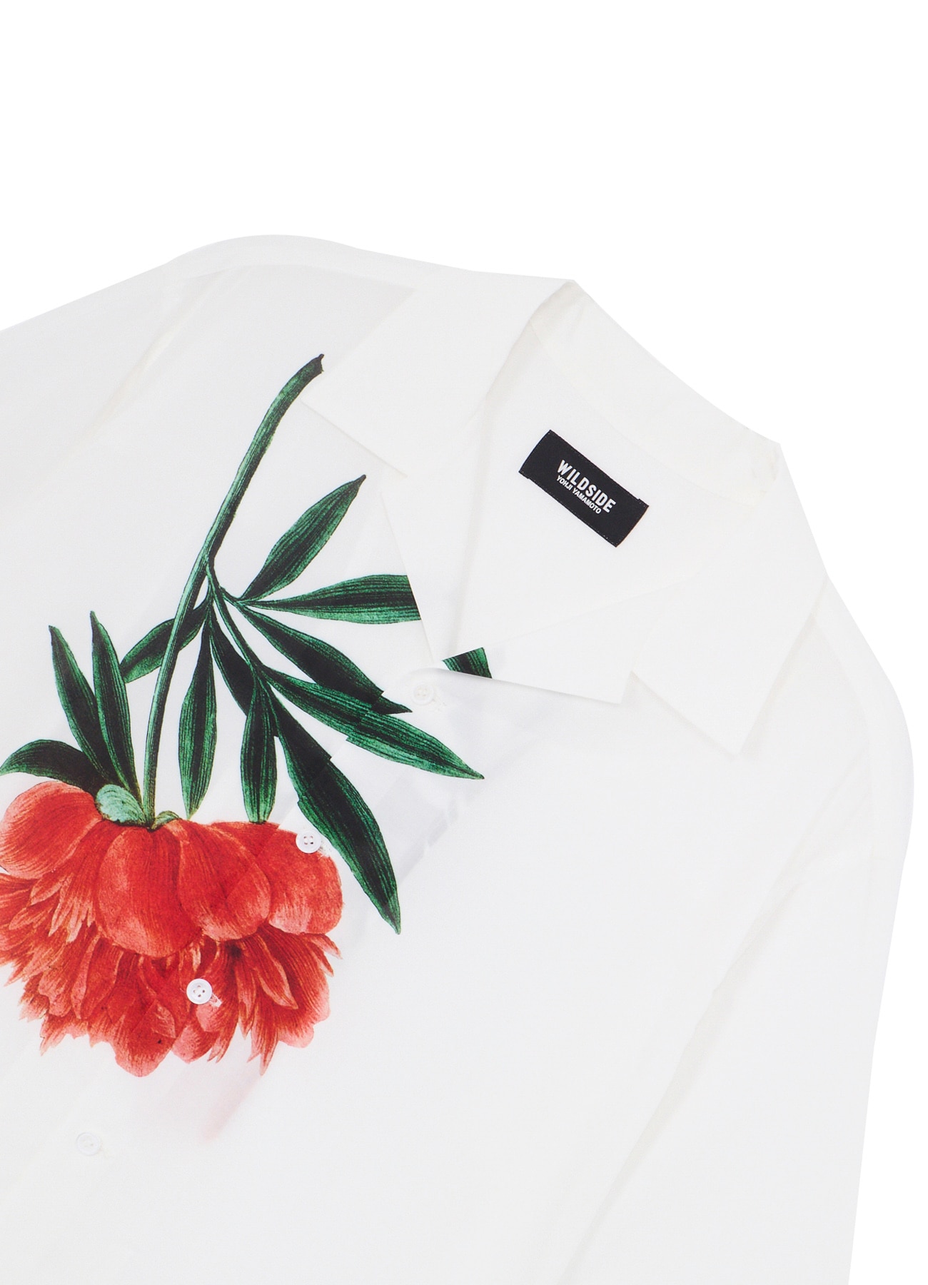[8 July 12:00 JST release]Red Peony Print Open Collar Short Sleeve Shirt_3