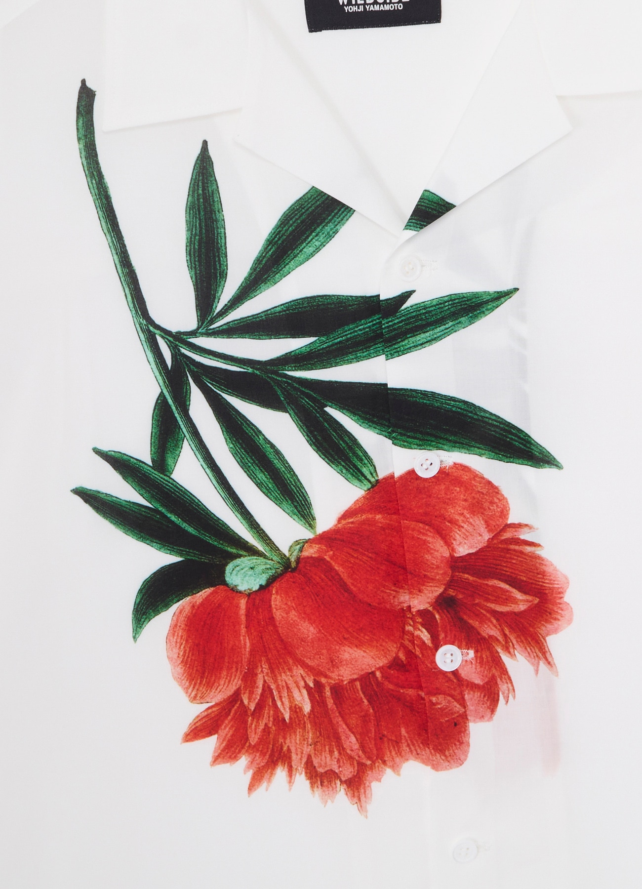 [8 July 12:00 JST release]Red Peony Print Open Collar Short Sleeve Shirt_6
