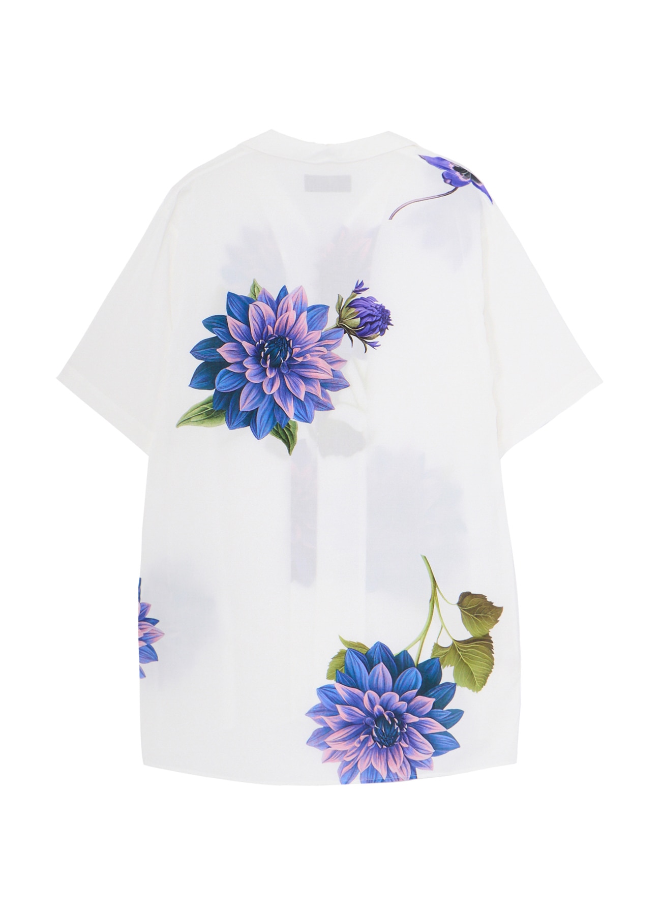 [15 July 12:00 JST release]Blue Dahlia Print Open Collar Short Sleeve shirt_2