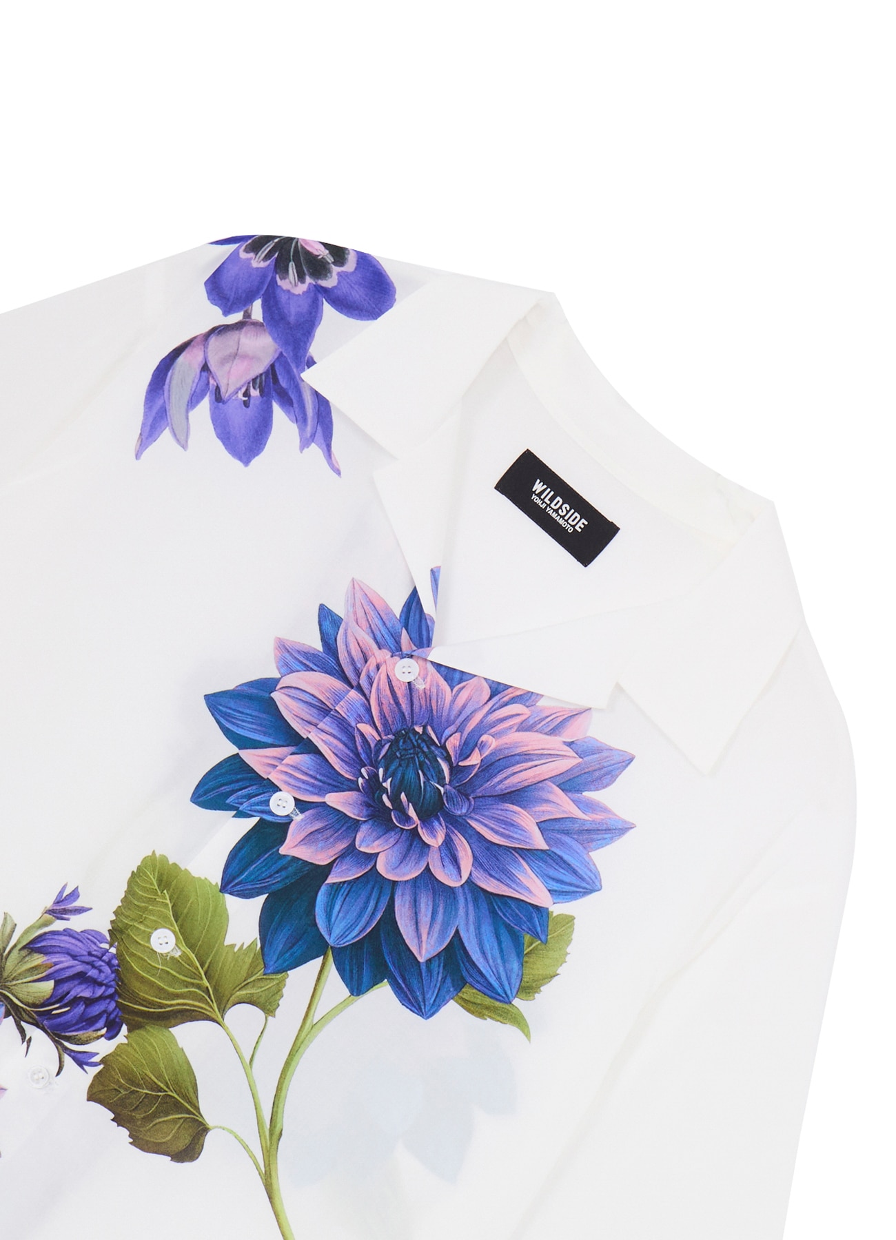 [15 July 12:00 JST release]Blue Dahlia Print Open Collar Short Sleeve shirt_3