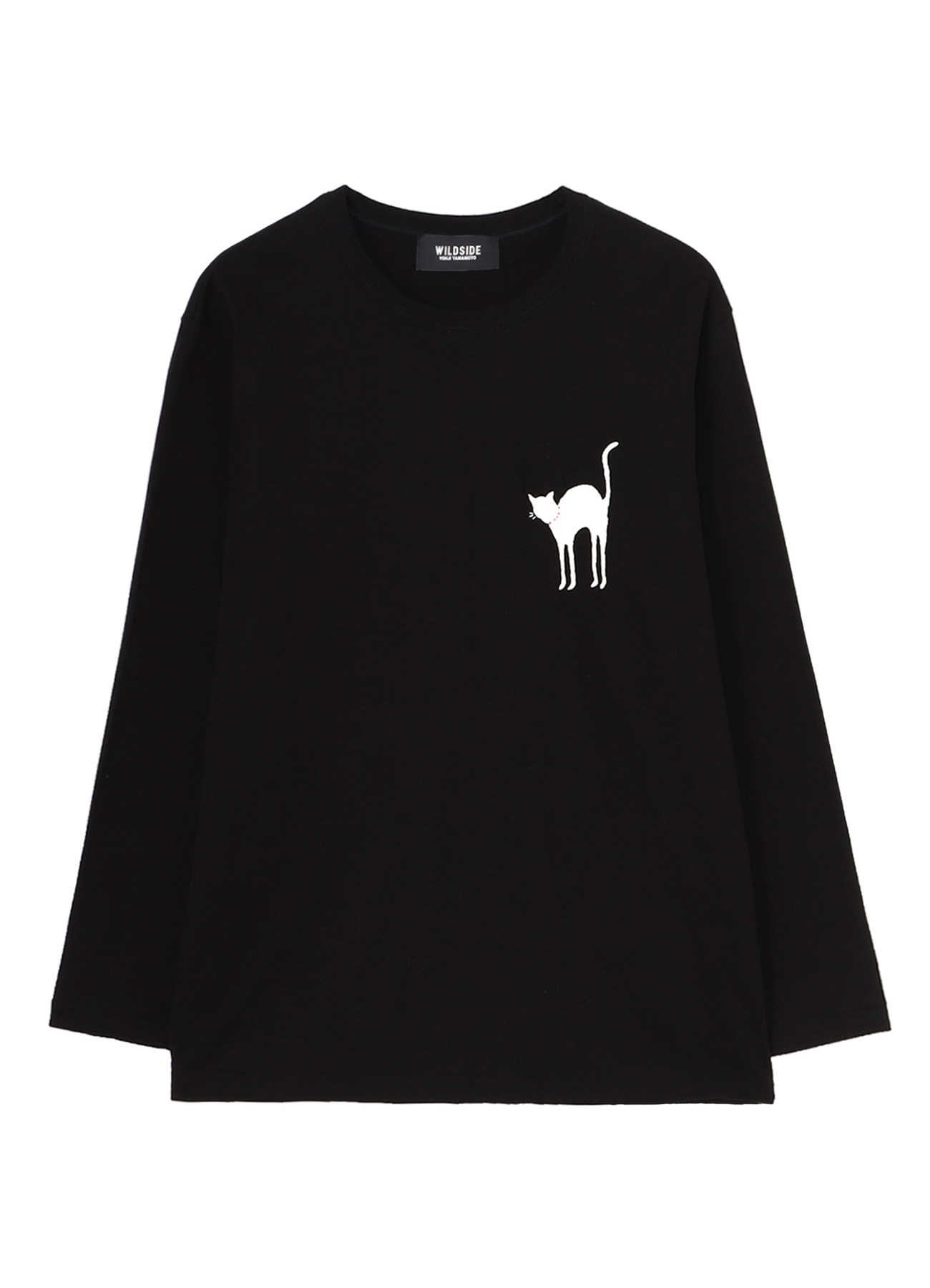 [10 June 12:00 JST release]Cat Shadow Graphic Embroidery Long Sleeve T-Shirt
