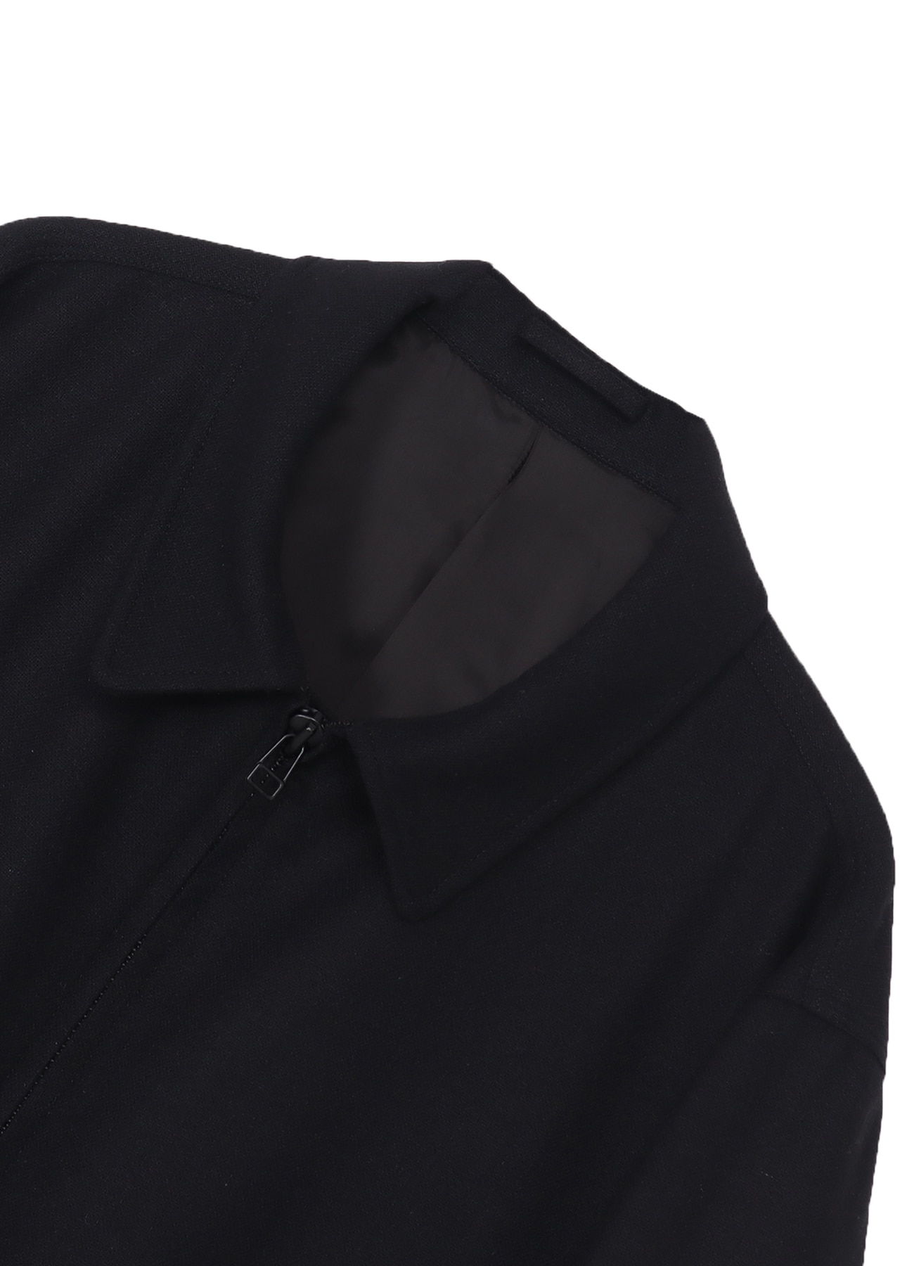 Wool homespun Soutien Collar Zipper Coat_3