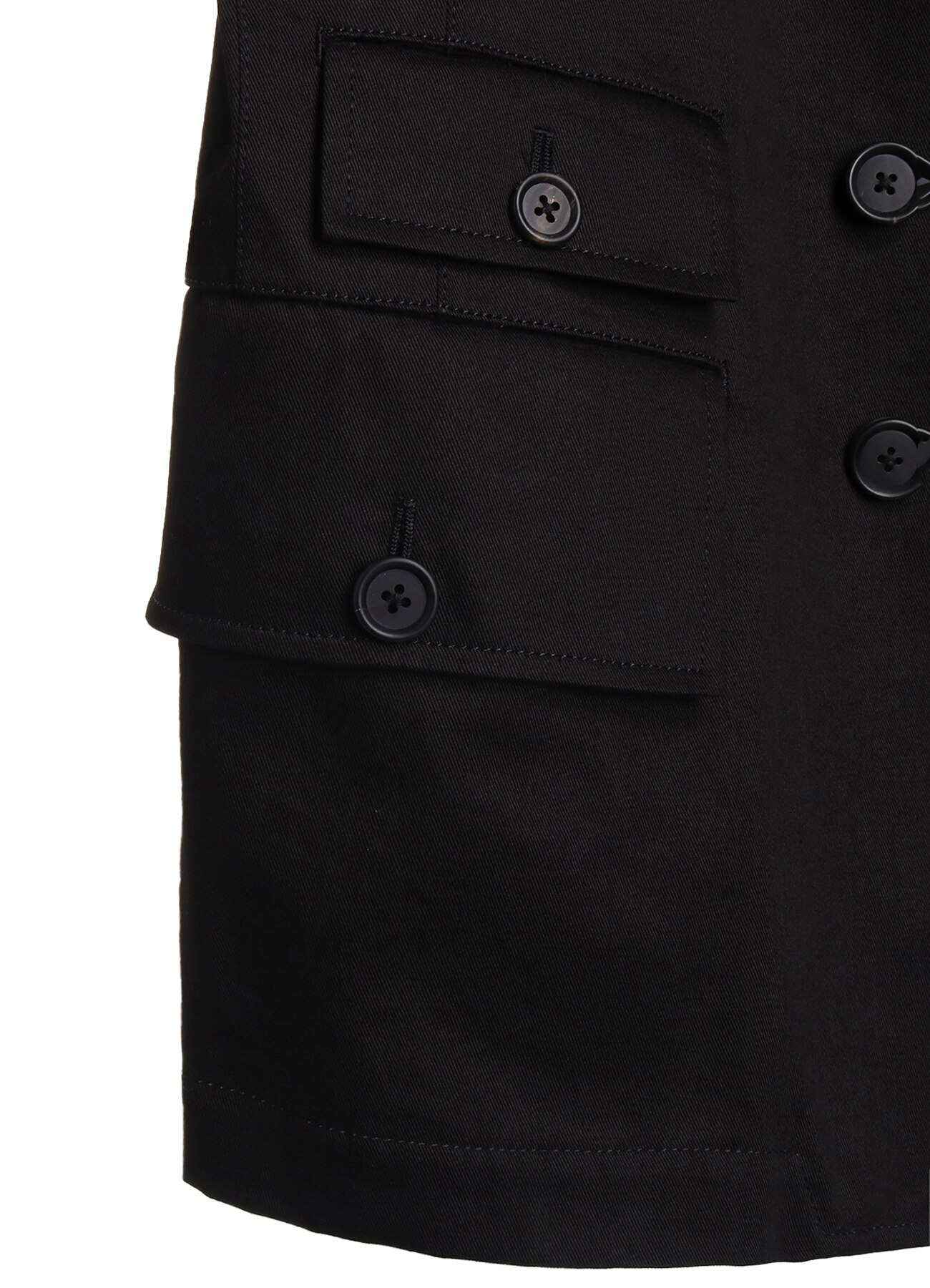 Cotton Chino Double Breasted Jacket(M Black): YOHJI YAMAMOTO