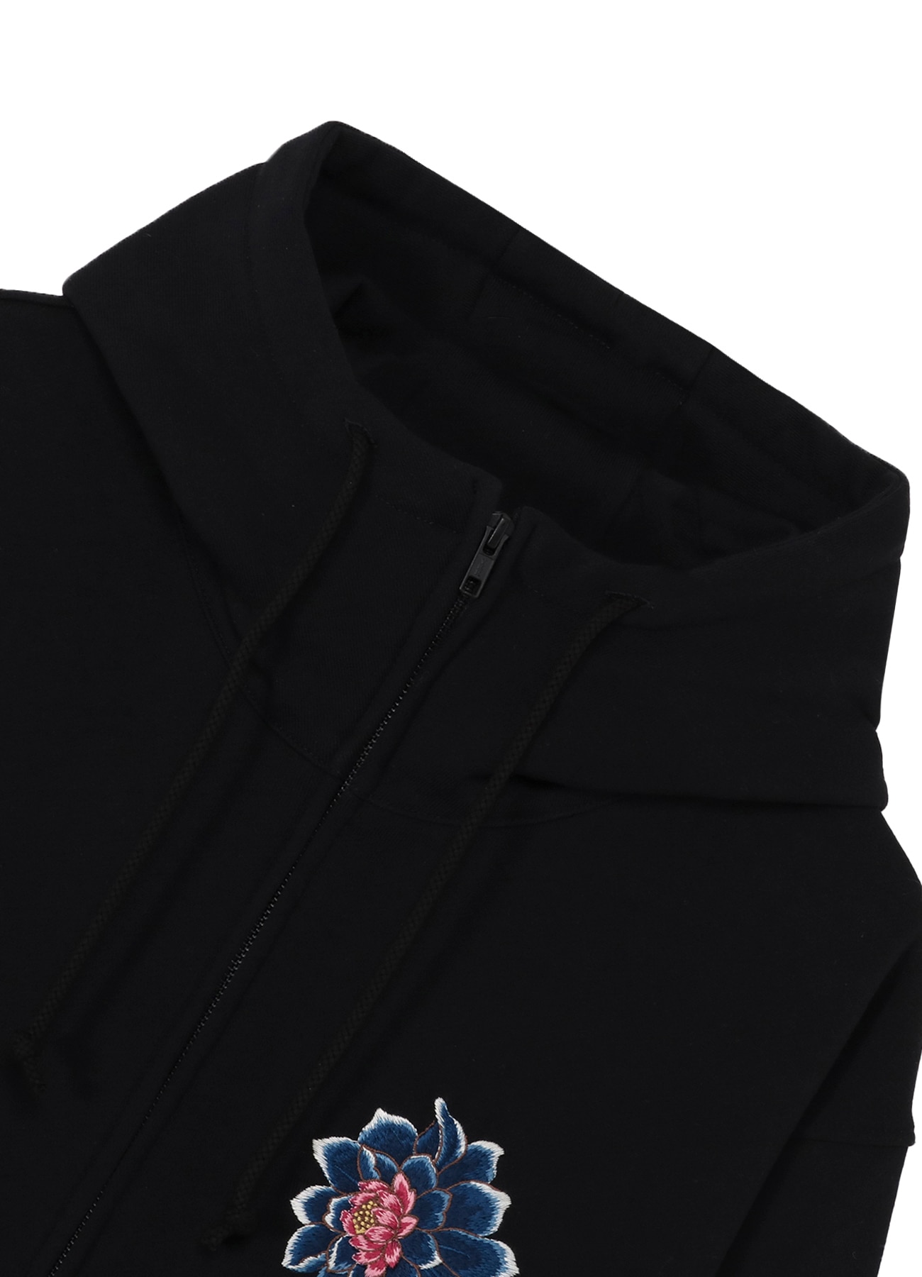 Embroidery Zip Hoodie(Camellia)_3