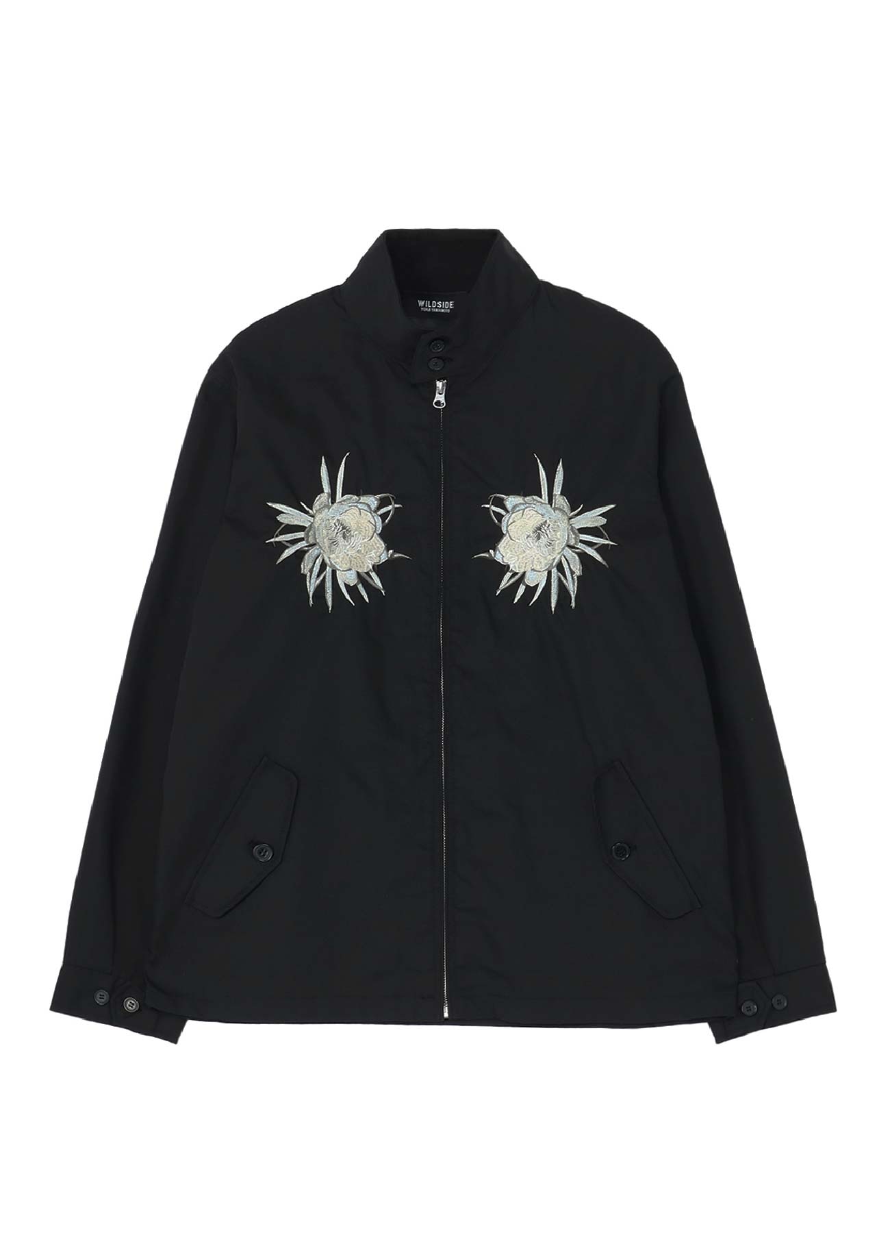 T/C Flower Embroidery Harrington Jacket(WHITE)