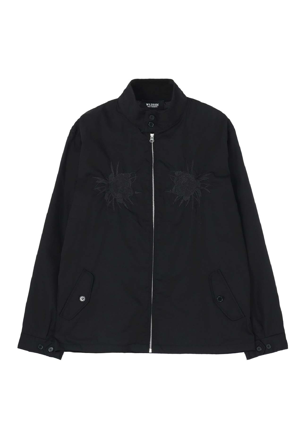 T/C Flower Embroidery Harrington Jacket(BLACK)