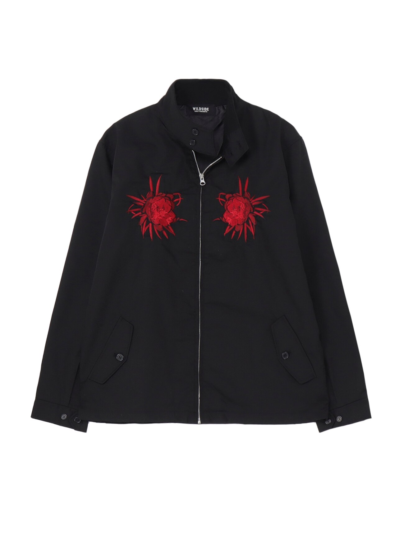 T/C Flower Embroidery Harrington Jacket(RED)(L RED): YOHJI