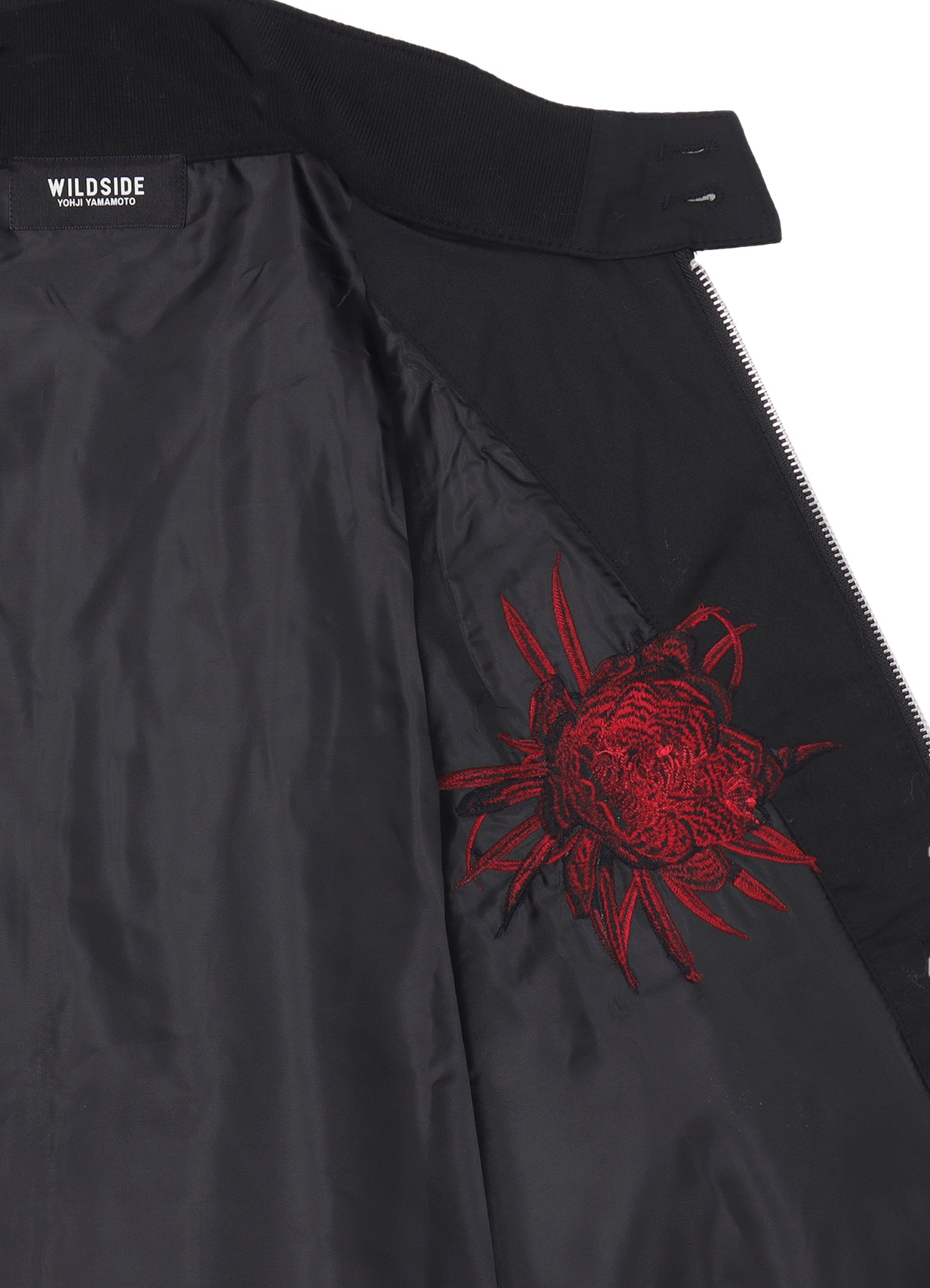 T/C Flower Embroidery Harrington Jacket(RED)(L RED): YOHJI