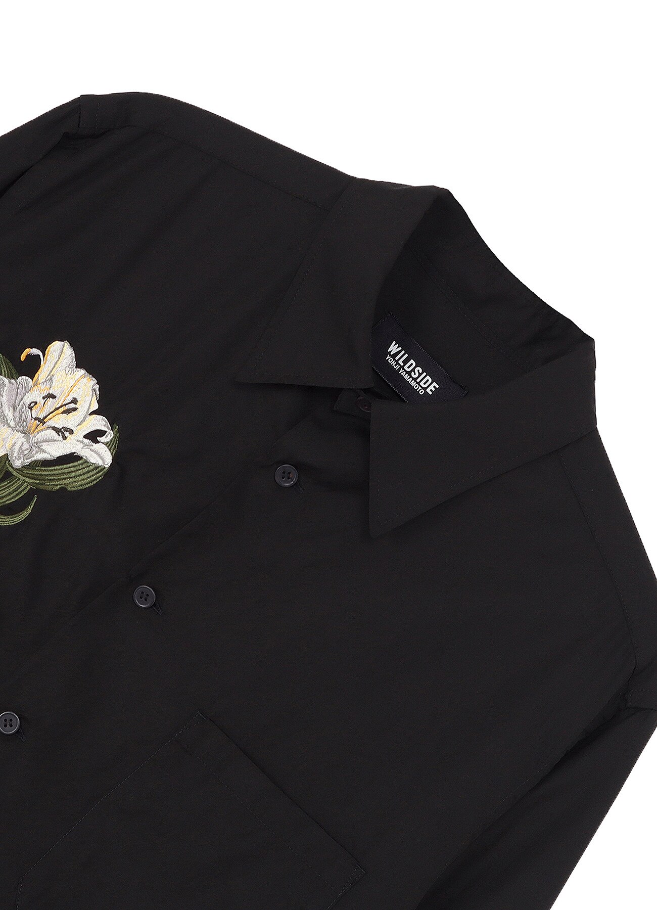 Embroidery Lily Shirt(M Black): YOHJI YAMAMOTO|WILDSIDE Embroidery Lily Shirt(M Black): YOHJI YAMAMOTO|WILDSIDE
