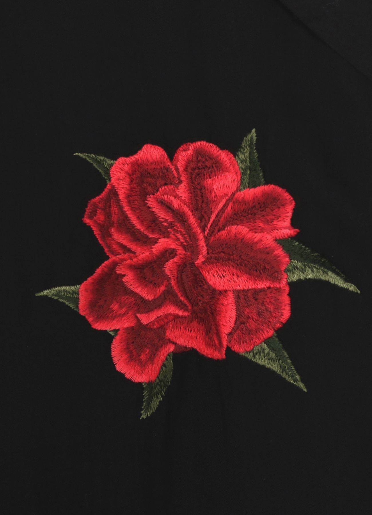Embroidery Short Sleeve Shirt(Camellia)(FREE SIZE Black