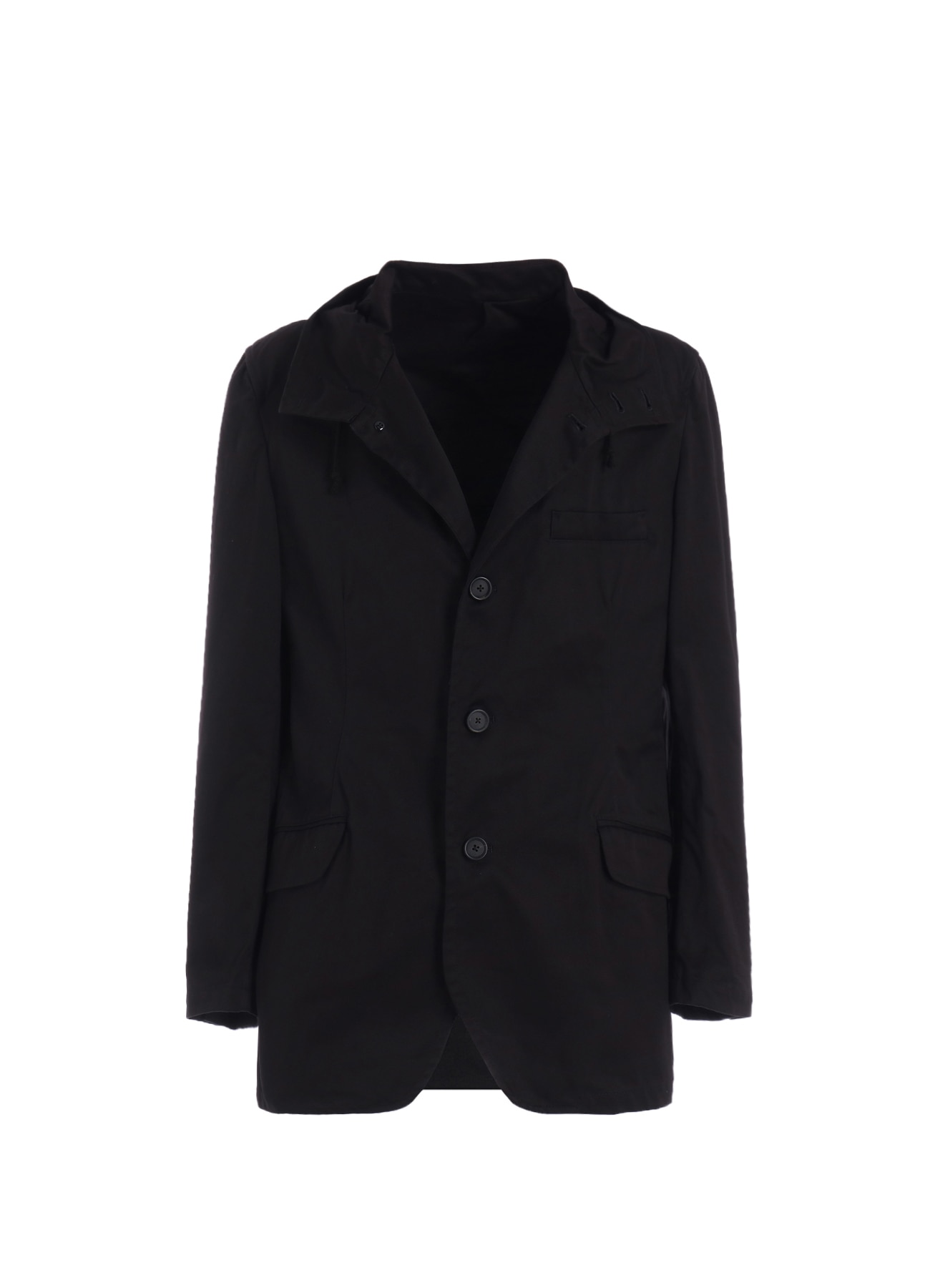 Cotton Chino Hooded Jacket(M Black): YOHJI YAMAMOTO