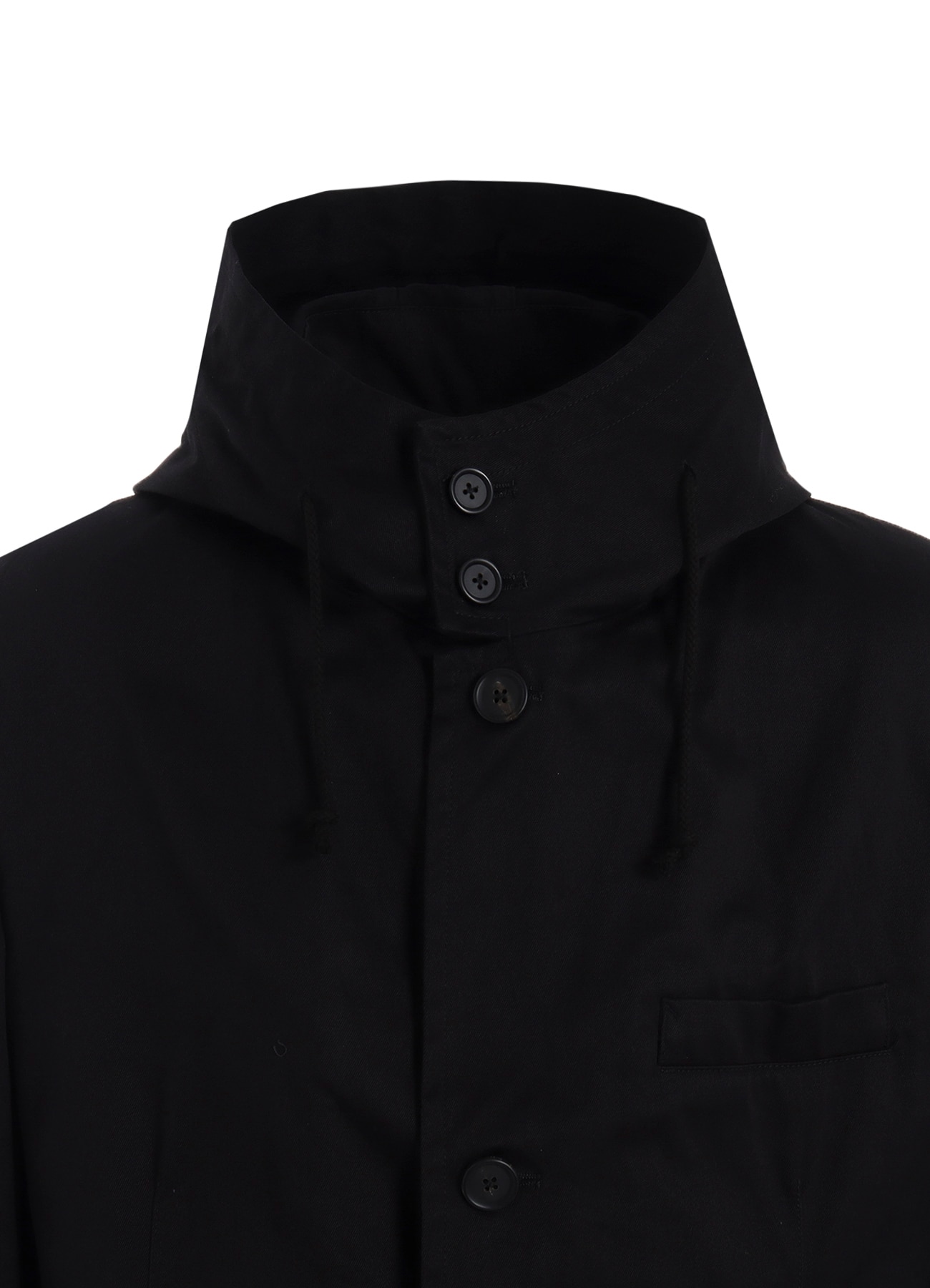 Cotton Chino Hooded Jacket(M Black): YOHJI YAMAMOTO