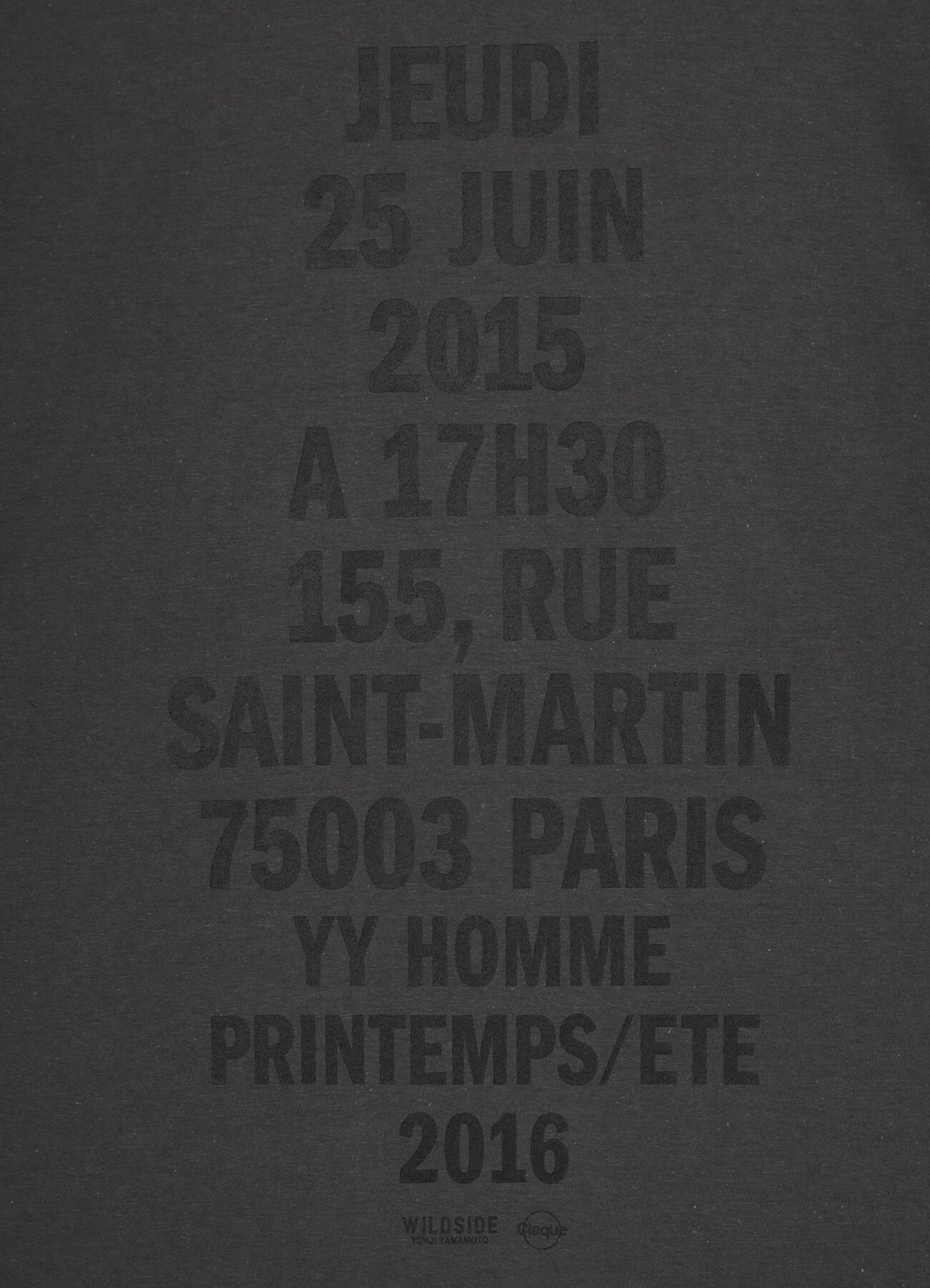 Yohji Yamamoto POUR HOMME  INVITATION T-Shirt（2016SS）_6