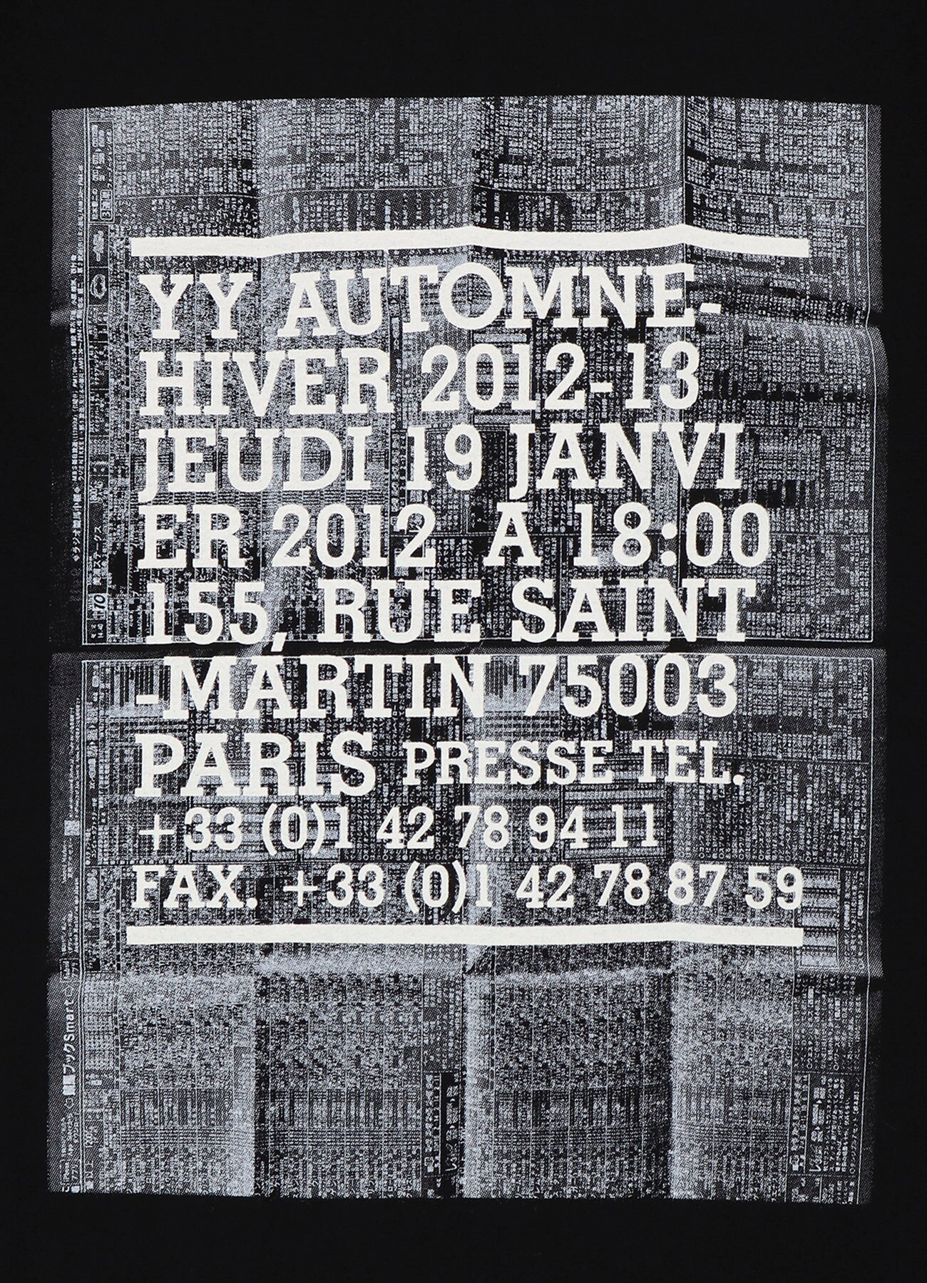 Yohji Yamamoto POUR HOMME INVITATION T-Shirt（2012-13AW）(M