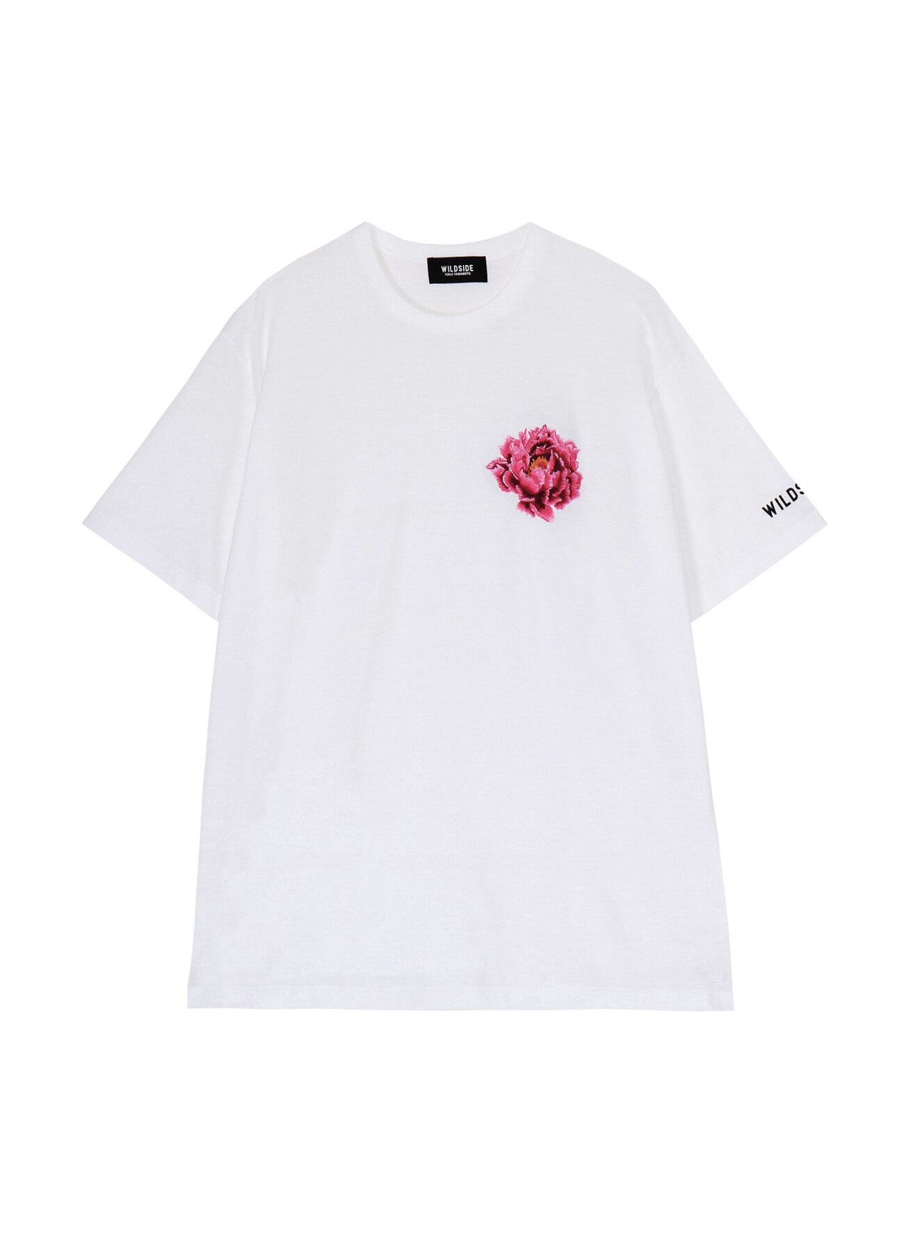 輝く高品質な Embroidery Peony T-shirt(FREE SIZE White): YOHJI YAMAMOTO トップス