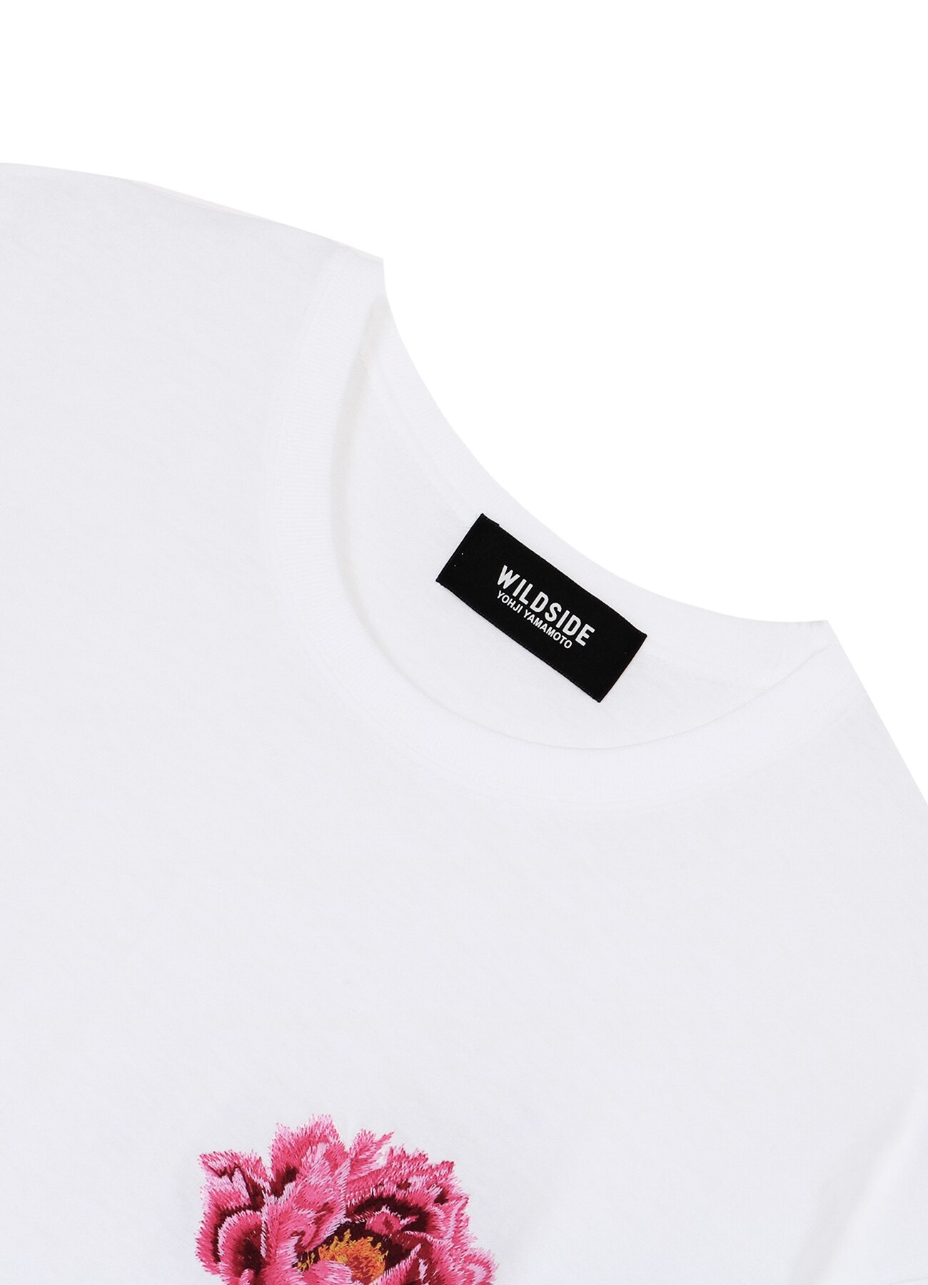 Embroidery Peony T-shirt(FREE SIZE White): YOHJI YAMAMOTO