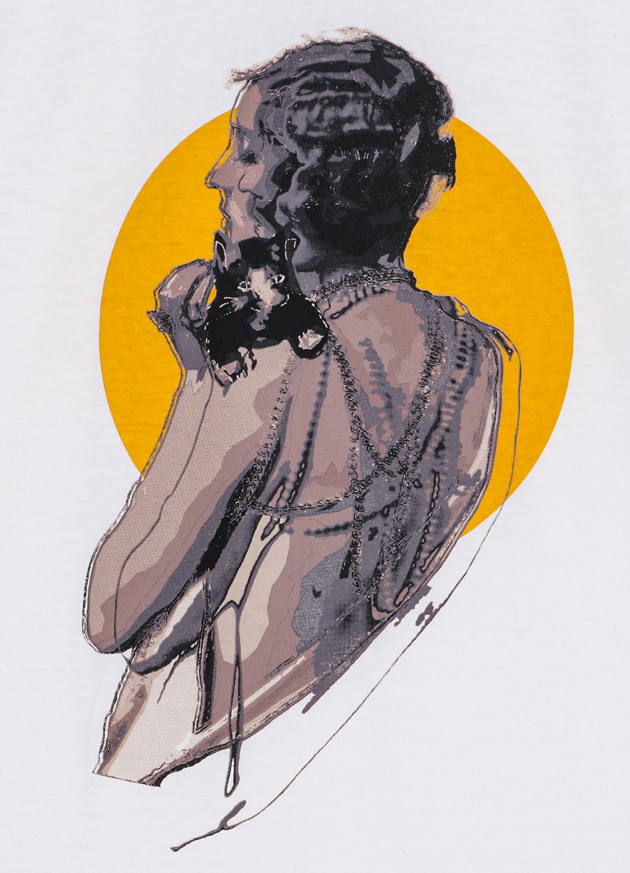 Cat and Woman T-shirt_7