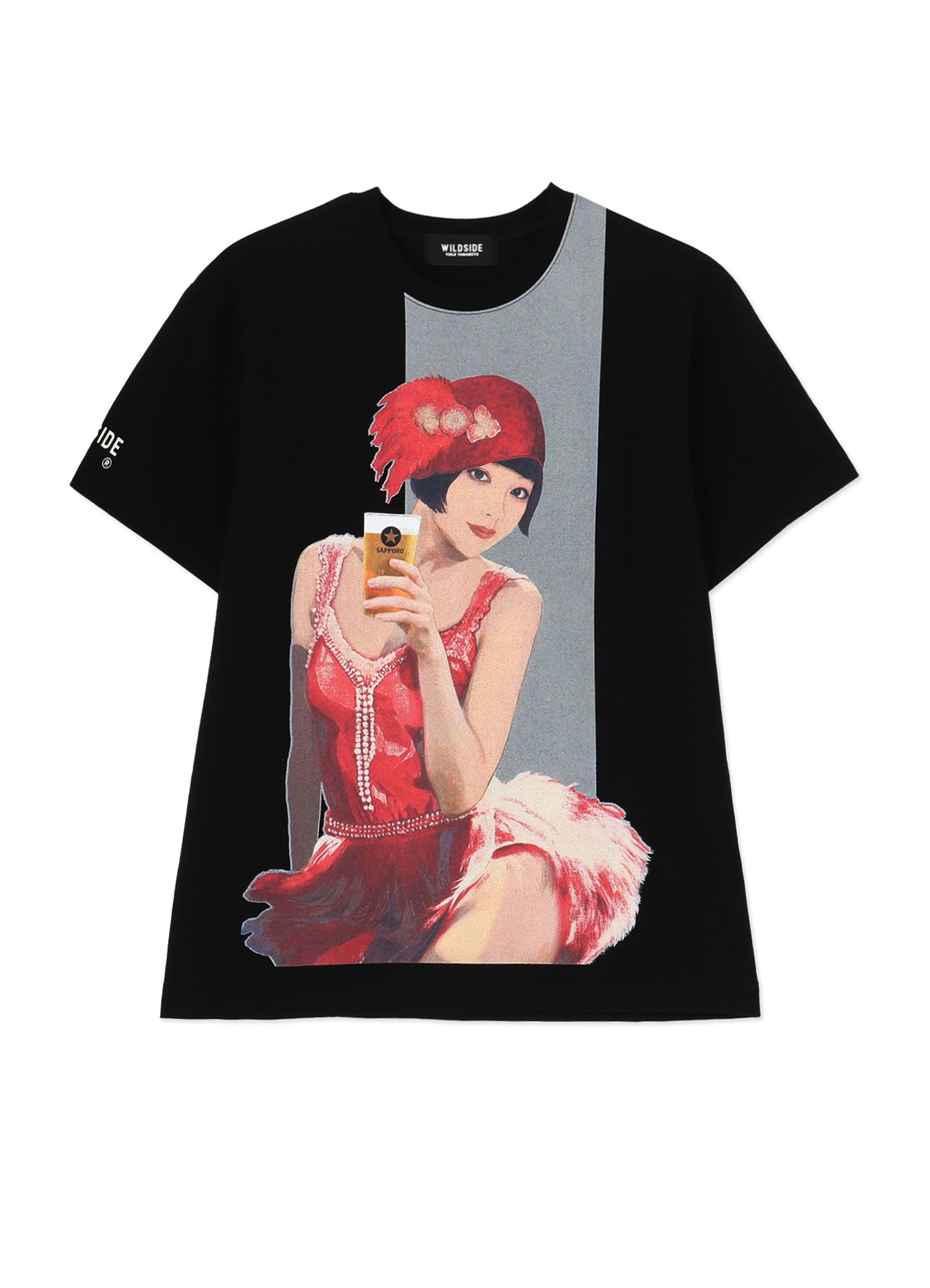WILDSIDE YOHJI YAMAMOTO × Sapporo Draft Beer Black Label Collaboration T-shirt TYPE 2(Red)
