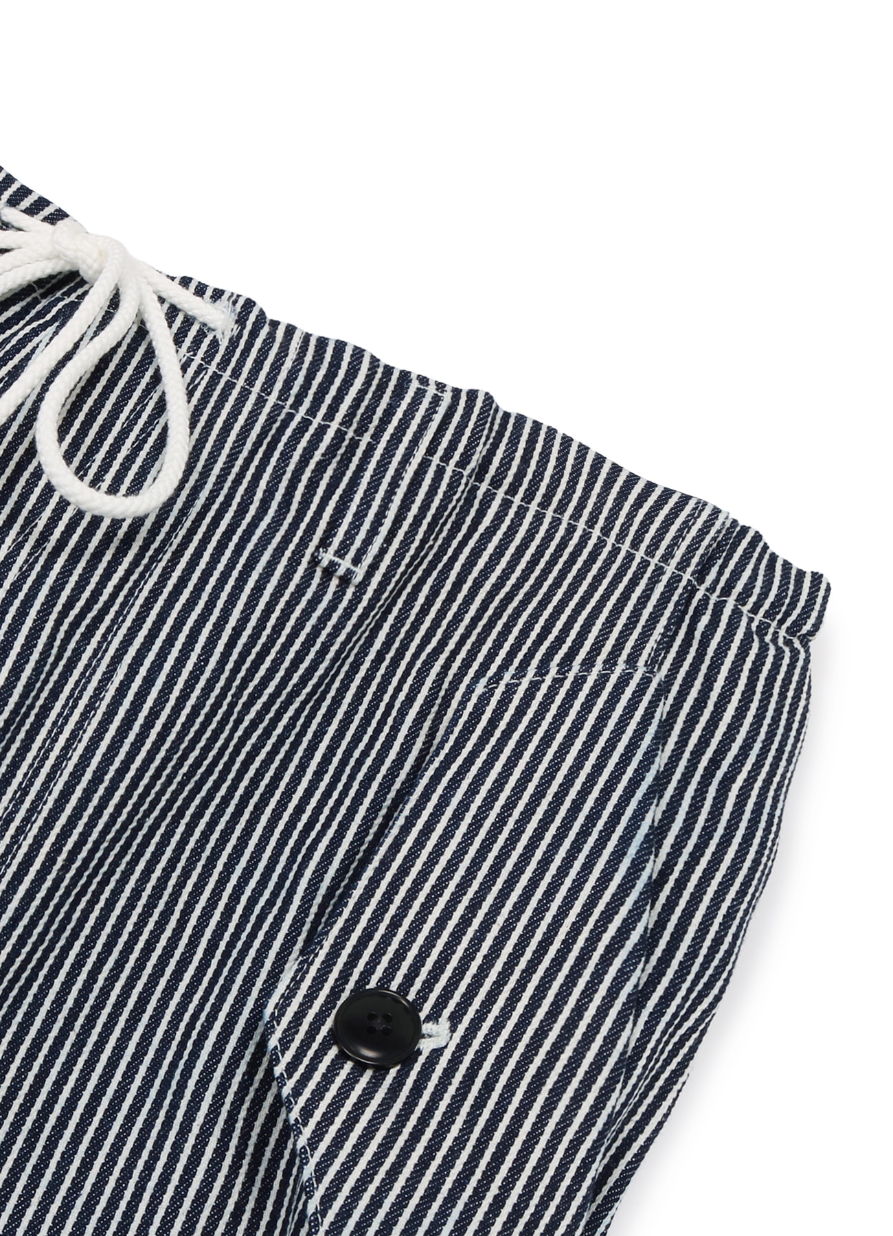 Hickory Stripe White Stitch Draw String Pants(XS NAVYxWHITE): YOHJI  YAMAMOTO｜WILDSIDE YOHJI YAMAMOTO [Official