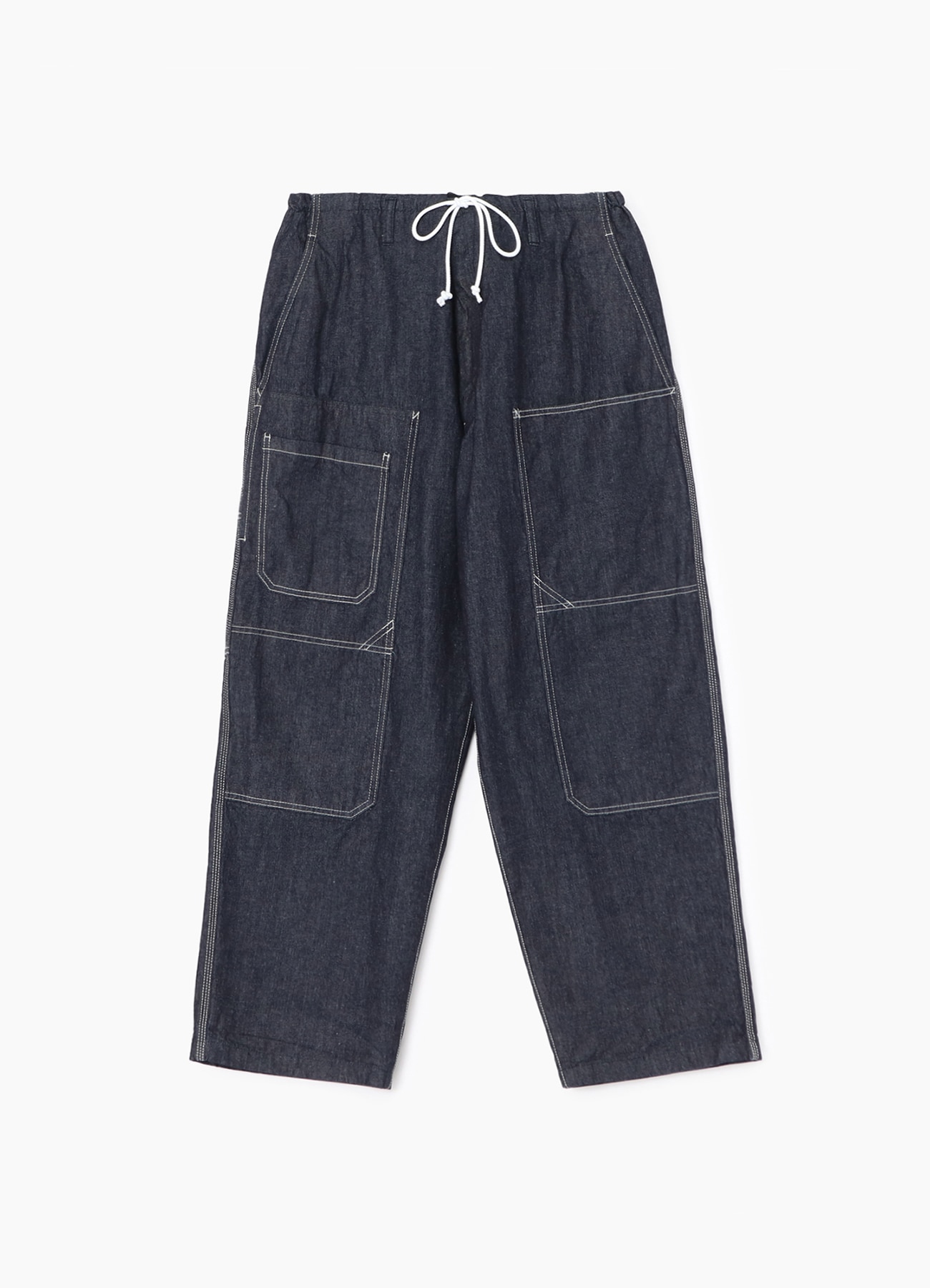 DENIM PANTS WITH SUSPENDER BUTTONS AND ADJUSTABLE SIDE TABS(S INDIGO):  Soldes｜WILDSIDE YOHJI YAMAMOTO【Official】